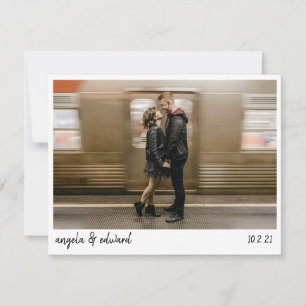 Save The Date Mariage d'écriture de script minimaliste moderne