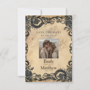 Save The Date Mariage d'élégance gothique victorienne