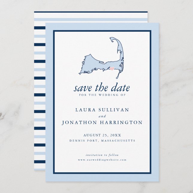 Save The Date Mariage Dennis Port Cape Cod (Devant / Derrière)