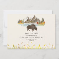 Mariage des monts d'aquarelle de bison de buffalo