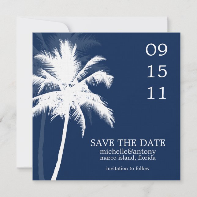 Save The Date Mariage des palmiers Enregistrer la date (Devant)