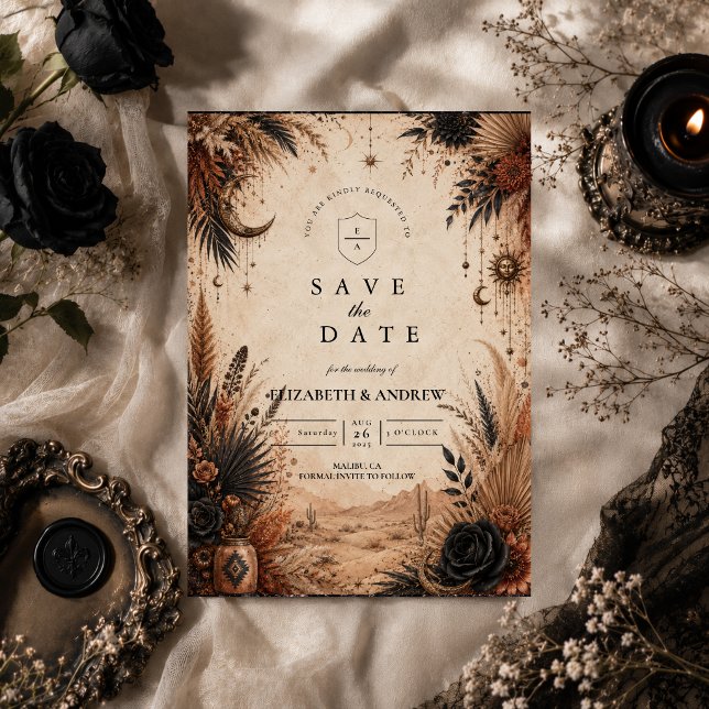 Save The Date Mariage Désert Boho Goth (Créateur téléchargé)