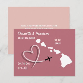 Save The Date Mariage Destination Hawaï Enregistrez la Date