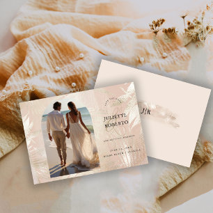 Save The Date Mariage d'été de feuille de palmier tropicale bros