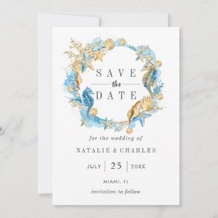 Save The Date Mariage d'été de mer et de plage Économisez la dat