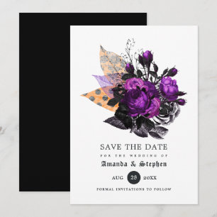 Save The Date Mariage d'Halloween floral