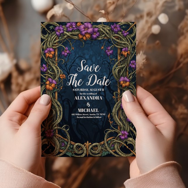 Save The Date Mariage d'Halloween gothique Art nouveau (Créateur téléchargé)