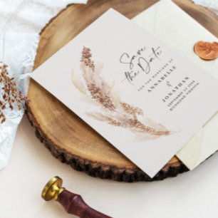 Save The Date Mariage d'herbe bohème naturel moderne