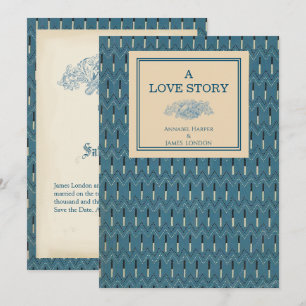 Save The Date Mariage d'histoire d'amour de couverture de livre 