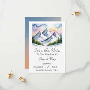 Save The Date Mariage d'hiver dans les montagnes fumées