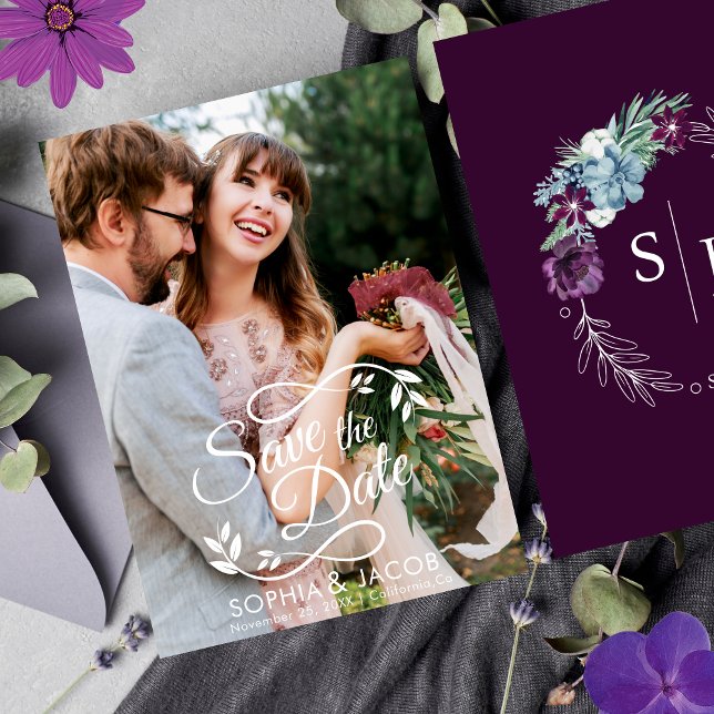 Save The Date Mariage d'hiver magenta floral vif et audacieux (Créateur téléchargé)