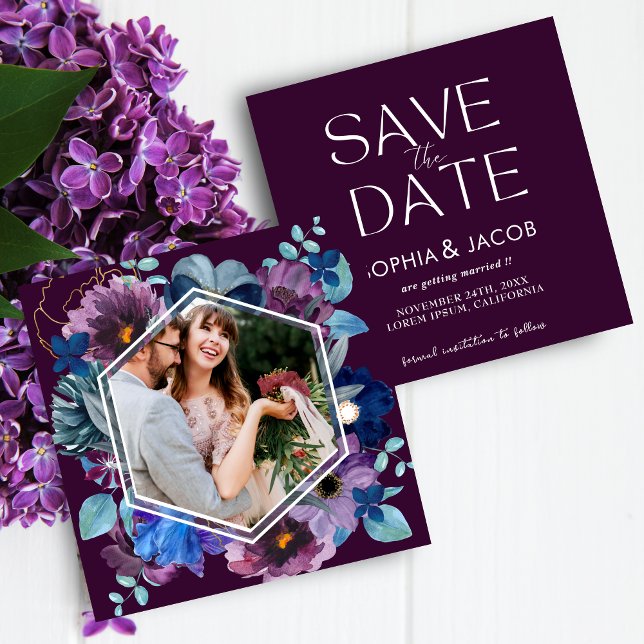 Save The Date Mariage d'hiver magenta floral vif et audacieux (Créateur téléchargé)