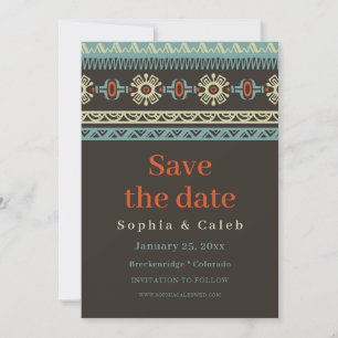 Save The Date Mariage d'hiver tribal ethnique rustique