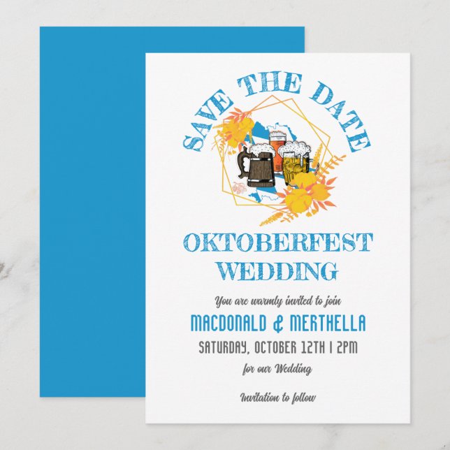 SAVE THE DATE MARIAGE D'OKTOBERFEST (Devant / Derrière)