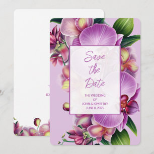 Save The Date Mariage d'Orchidées Florales Enregistrer La Date