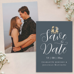 Save The Date Mariage drôle de dinosaure photo moderne
