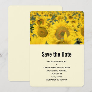 Save The Date Mariage du champ de tournesol jaune