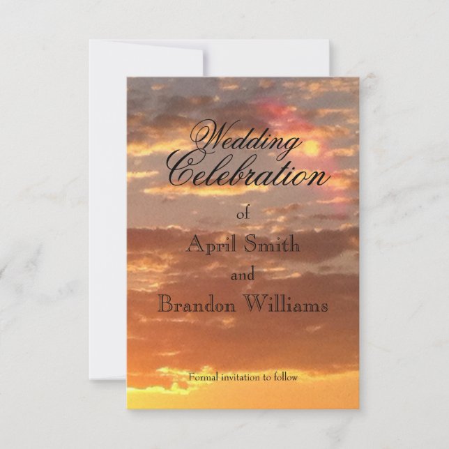 Save The Date Mariage du coucher du soleil Enregistrer la date (Devant)