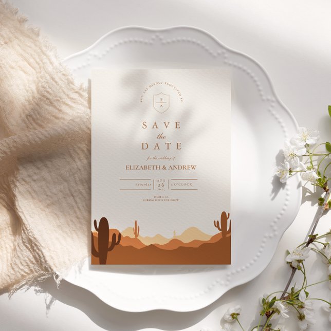 Save The Date Mariage du désert de Sunset Cactus (Créateur téléchargé)