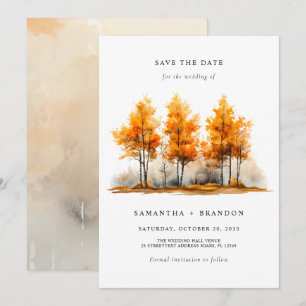 Save The Date Mariage du paysage de l'automne de la nature