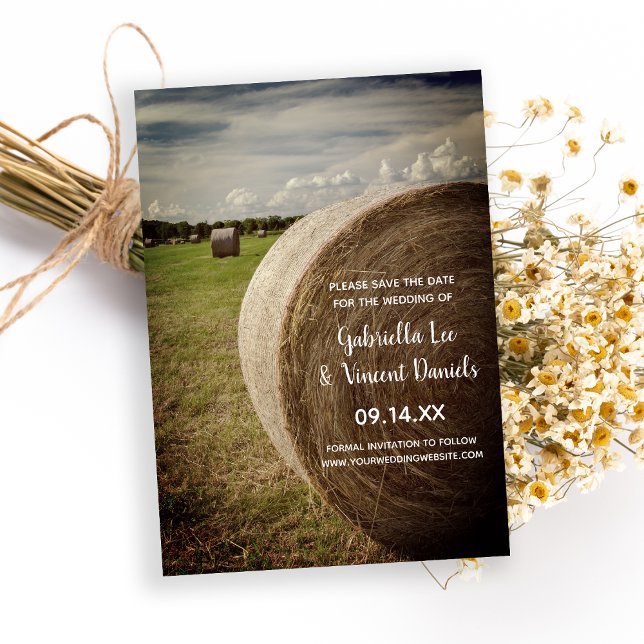 Save The Date Mariage du ranch rustique Hay Bales Enregistrer la (Créateur téléchargé)
