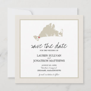Save The Date Mariage du vignoble de Chilmark Martha Enregistrer