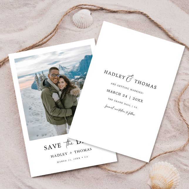 Save The Date Mariage Économique avec Photo de Campagne Élégante (Créateur téléchargé)
