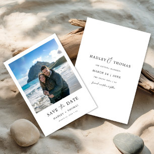 Save The Date Mariage Économique avec Photo de Plage Tropicale É