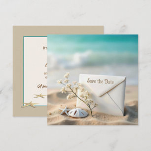 Save The Date Mariage Économisez La Date Dans Le Sable De Plage