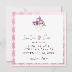 Save The Date Mariage Eggplant Mulberry Crest
