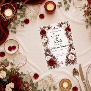 Save The Date Mariage Élégance Romantique aux Baies d'Hiver