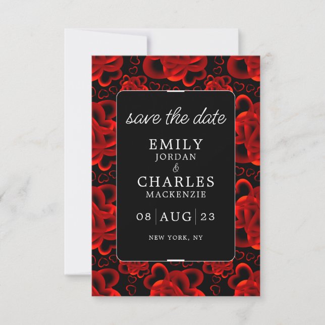 Save The Date Mariage élégant à cœur joie (Devant)