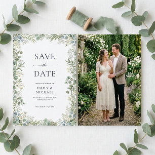 Save The Date Mariage élégant à la peinture à l'eau de verdure