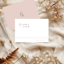 Save The Date Mariage Élégant au Rose Floral Monogramme