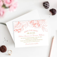 Mariage élégant avec croquis de pivoine corail