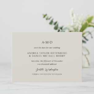 Save The Date Mariage élégant beige Andrea