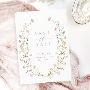 Save The Date Mariage Élégant Bohème Rustique à Fleur de Poussiè