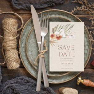 Save The Date Mariage Élégant Boho Floral Enregistrez La Date