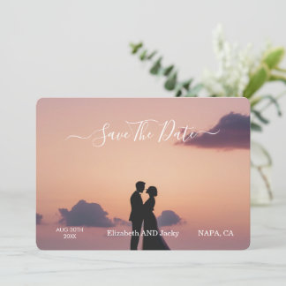 Save The Date Mariage Élégant Classique Calligraphié en Noir et