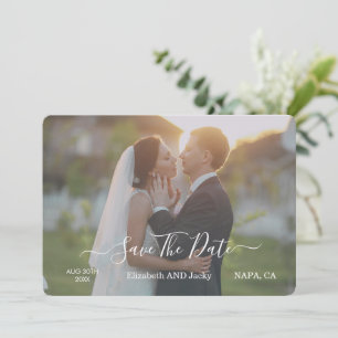 Save The Date Mariage Élégant Classique Calligraphié en Noir et