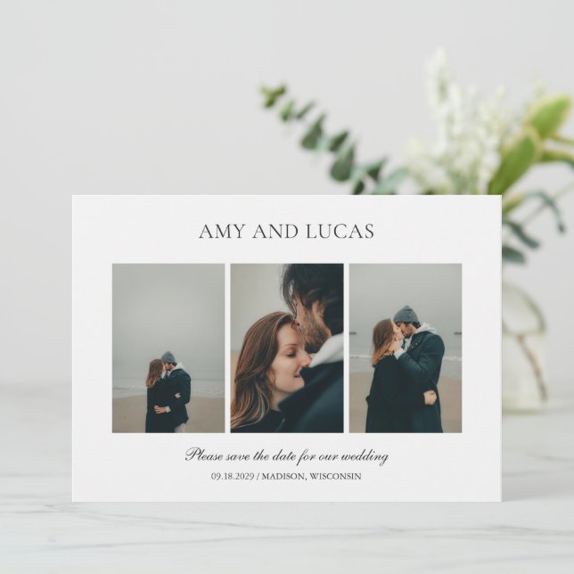 Save The Date Mariage élégant d'Amy (Debout devant)