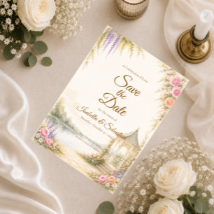 Save The Date Mariage élégant dans un jardin