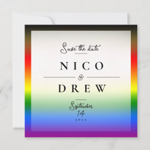 Save The Date Mariage élégant de fierté LGBTQ+ BIPOC 