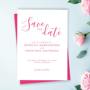 Save The Date Mariage Élégant De Pink Minimal Enregistrer La Dat