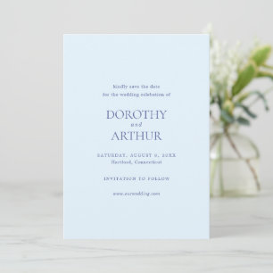 Save The Date Mariage élégant en poudre bleu moderne