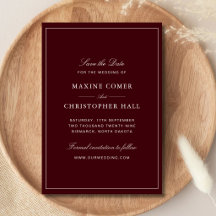 Mariage élégant et formel bordeaux et ivoire