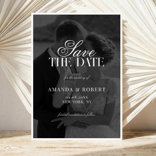 Save The Date Mariage Élégant et Raffiné en Noir et Blanc