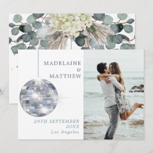 Save The Date Mariage élégant floral Dusty Blue Eucalyptus