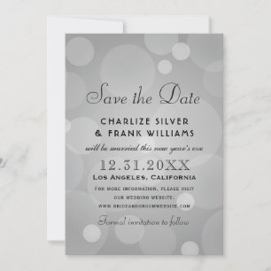 Save The Date Mariage élégant gris platine