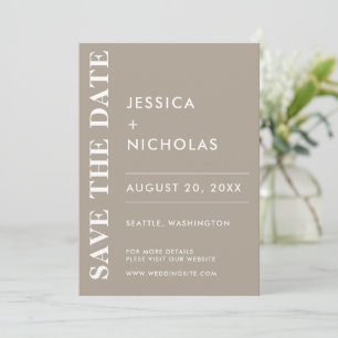 Save The Date Mariage élégant minimal moderne gris olive